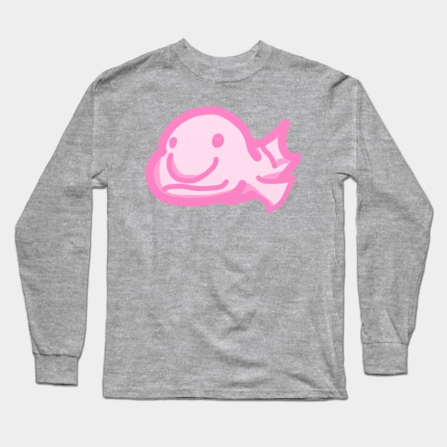 Blobfish in pink Long Sleeve T-Shirt by themanyartsofknight